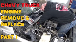 Chevy Truck Engine  Remove amp Replace Part I [upl. by Nnylrahc]