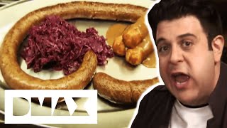 Adam vs quotThe Meterwurst Challengequot  Man v Food [upl. by Suoivatco]