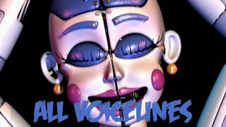 Ballora  All Voicelines with Subtitles  Ultimate Custom Night [upl. by Ikkir]