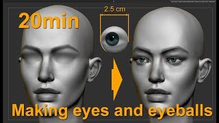 Eyes and eyeballs for dummies  Proportions modelling and drawing [upl. by Middle]