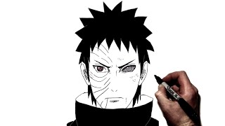 How to Draw Obito  Step by Step  Naruto [upl. by Ardnuassak]