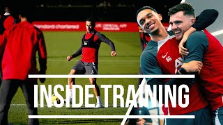 Inside Training Brilliant Goals Skills amp a ThreeShot Challenge  Liverpool FC [upl. by Esylle]