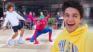 SPIDERMAN PRANK IN REAL LIFE ON FRIENDS [upl. by Narahs465]