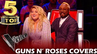 TOP 5 GUNS N ROSES COVERS ON THE VOICE  BEST AUDITIONS [upl. by Aroved]