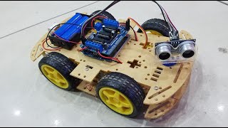 how to make a Obstacle Avoiding Robot using Arduino uno and L293d with HC sr04 Sensor [upl. by Julie]