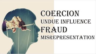 Coercion Undue Influence Fraud Misrepresentation  Indian Contract Act 1872  Law Guru [upl. by Georgi659]