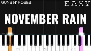 Guns N’ Roses  November Rain  EASY Piano Tutorial [upl. by Luoar]