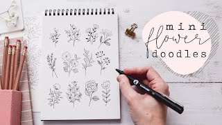 Mini Floral Doodles  Learn To Draw Simple Flowers [upl. by Nidnerb]