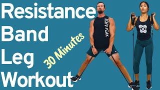 Resistance Band Leg Workout  Glutes Quads Hamstrings Calves Strength Training [upl. by Uhn]