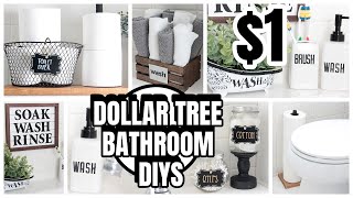 DOLLAR TREE BATHROOM DIYS DECOR AND ORGANIZATION [upl. by Kcor208]