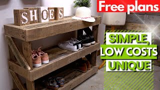 DIY Pallet wood shoe rack idea [upl. by Ayotahs]