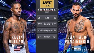 KEVIN HOLLAND VS SANTIAGO PONZINIBBIO FULL FIGHT UFC 287 [upl. by Narol]