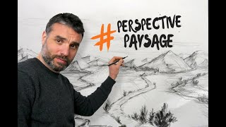 DESSINER UN PAYSAGE EN PERSPECTIVE  COURS PRATIQUE [upl. by Takashi]