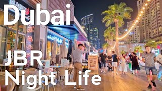 Dubai 4K Night Life JBR  Jumeirah Beach Residence  Night Walking Tour 🇦🇪 [upl. by Giardap944]