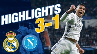 GOALS AND HIGHLIGHTS  Real Madrid 31 Napoli  Champions League [upl. by Krasner]