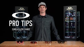 Sunglass Lens Change  OAKLEY PRO TIPS [upl. by Anilahs262]