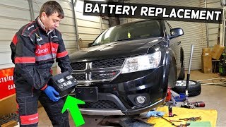 DODGE JOURNEY BATTERY REPLACEMENT LOCATION FIAT FREEMONT [upl. by Nnor]