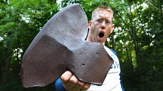 HUGE Ax Restoration  8 lb Antique Hewing Axe Head [upl. by Inalej892]