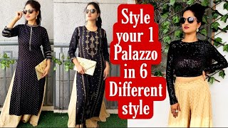 6 Ways to Style Palazzo Pants For Every Occasion  Party Wear  Office Wear  Casual wear  Festive [upl. by Teragram318]