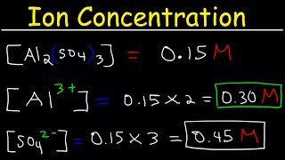 Ion Concentration in Solutions From Molarity Chemistry Practice Problems [upl. by Gnoz]