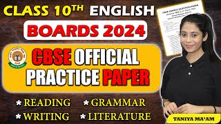 Class 10 English Boards 2024  CBSE Official Practice Paper  CBSE Boards 2024 [upl. by Philly821]