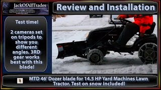 MTD 46 inch Dozer blade Installation and Review YardMachines 14 5 HP Lawn tractor [upl. by Akemak]