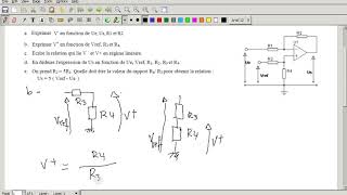 Exercice amplificateur opérationnel régime linéaire 2 [upl. by Atenaz]