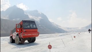 COLUMBIA ICEFIELD Glacier Adventure Tour in Jasper Alberta Canada Athabasca Glacier [upl. by Aetnahc]