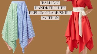 How to cut falling handkerchief flarepeplumskirt [upl. by Neffirg]