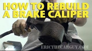 How To Rebuild a Front Brake Caliper EricTheCarGuy [upl. by Ricoriki583]