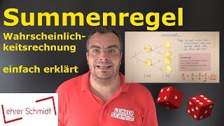 Summenregel  Wahrscheinlichkeitsrechnung  einfach erklärt  Lehrerschmidt [upl. by Tremann650]