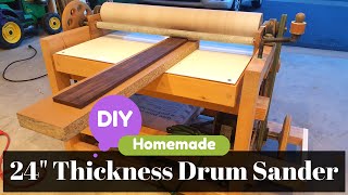 ❌ DIY Homemade 24quot Thickness Drum Sander  Build and parts detail Overview [upl. by Dodson761]