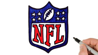 How to Draw NFL logo  Super Easy Logo Drawing [upl. by Davilman]