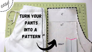 How to turn your PANTS into a pattern  easy tutorial [upl. by Trever]