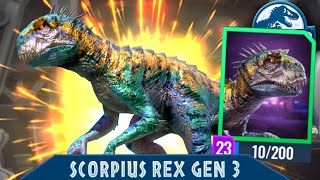 SCORPIOS REX GEN 3 IN ALIVE  Jurassic World Alive [upl. by Cart820]