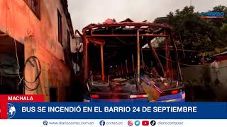 Bus se incendió en el barrio 24 de septiembre [upl. by Thorpe]