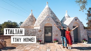 Luxury TINY HOUSE in Southern Italy  Traditional Trullo Tour amp Alberobello Puglia [upl. by Erihppas]