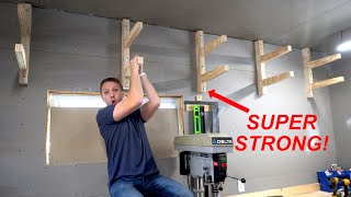 Super Strong Lumber Storage Rack  How To Build [upl. by Mile993]