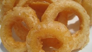 Crisp Fried BEER  BATTERED ONION RINGS  How to make ONION RINGS Recipe [upl. by Bruner]