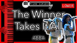 The Winner Takes It All LOWER 3  ABBA  Piano Karaoke Instrumental [upl. by Giguere]