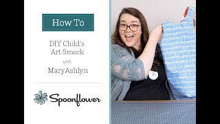 DIY Childs Art Smock Free Pattern  Spoonflower [upl. by Eibreh2]