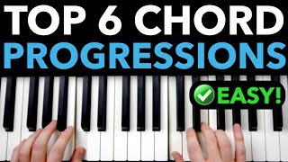 6 BEST Chord Progressions for Piano Beginners EASY [upl. by Ahouh]