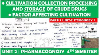 Cultivation Collection Processing and Storage of Crude Drugs  Factor Affecting cultivation P1 U1 [upl. by Carl]