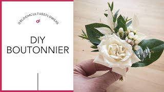 How to make a boutonniere easy DIY tutorial by Bloom Culture Flowers [upl. by Levinson]