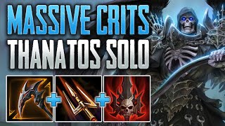 MASSIVE CRITS Thanatos Solo Gameplay SMITE Conquest [upl. by Yoj798]