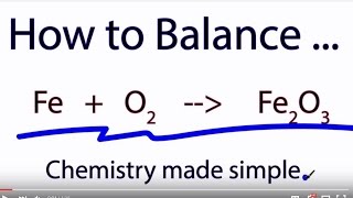 Balance Fe  O2  Fe2O3 [upl. by Srevart940]