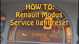 Service Light Reset  Renault Modus [upl. by Kobe]