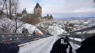 Toboggan Slide Quebec City  Carnaval de Quebec  Winter in Quebec City [upl. by Donn39]