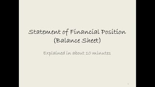 Statements of Financial Position Balance Sheets explained in about10 mins [upl. by Nabal]