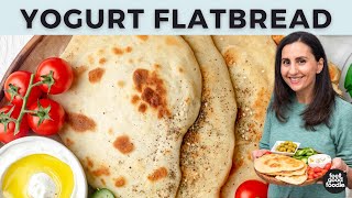 Yogurt Flatbread  4 INGREDIENT NAAN RECIPE [upl. by Trillby]